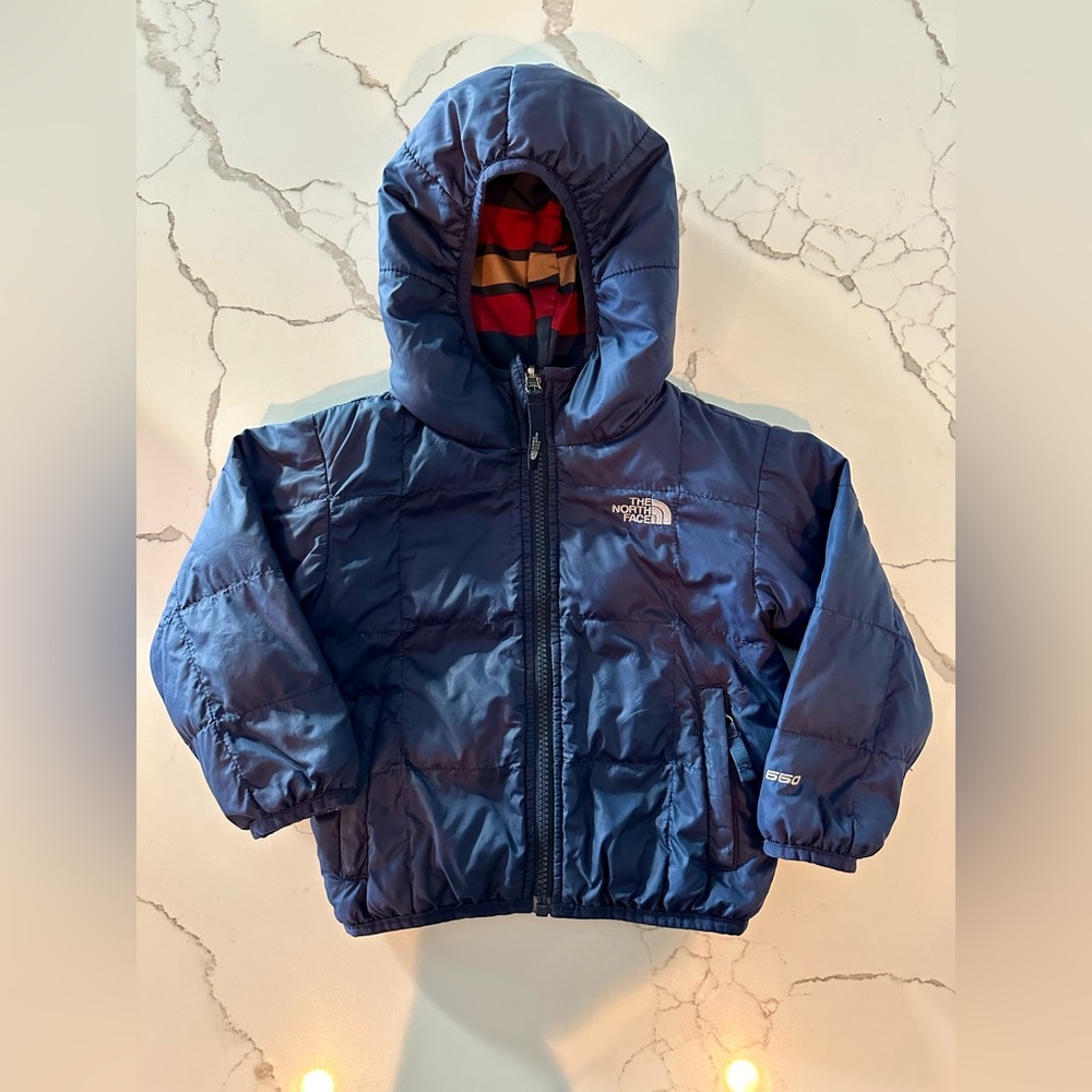 The North Face 2T Navy Puffer Reversible Jacket